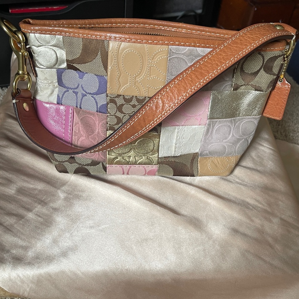 Coach Vintage Y2K Patchwork Monogram quilted Shoulder Bag